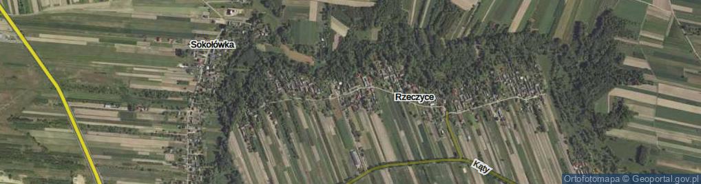 Zdjęcie satelitarne Rzeczyce ul.