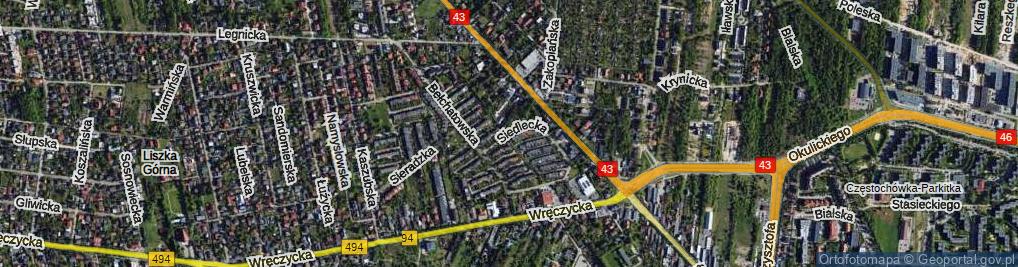 Zdjęcie satelitarne Siedlecka ul.