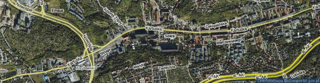 Zdjęcie satelitarne Skrajna ul.