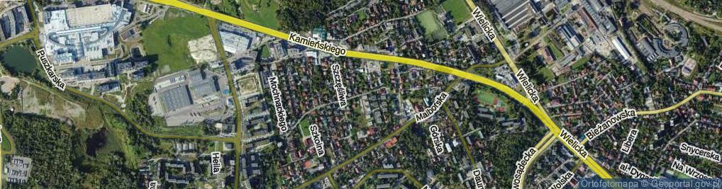 Zdjęcie satelitarne Skowronia ul.