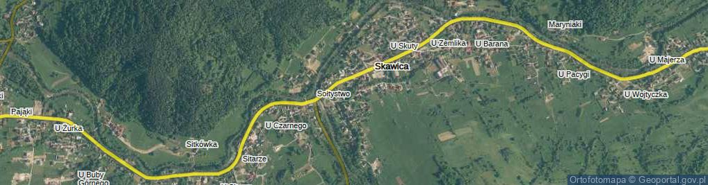 Zdjęcie satelitarne Skawica ul.
