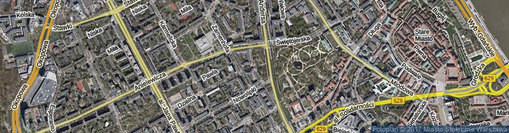 Zdjęcie satelitarne Skwer Więźniów Politycznych Stalinizmu skw.