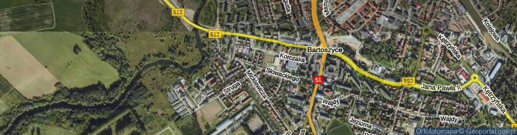 Zdjęcie satelitarne Słowackiego Juliusza ul.