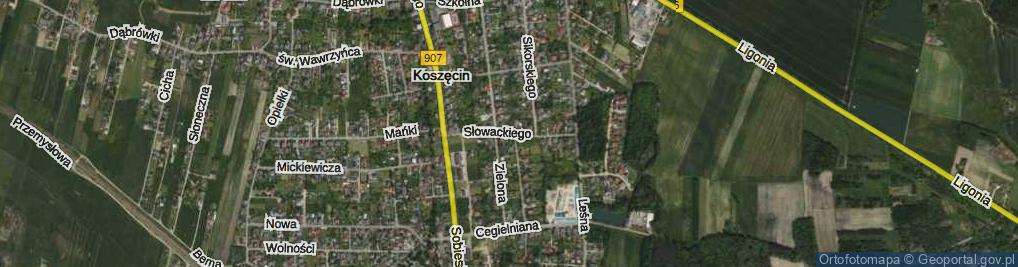 Zdjęcie satelitarne Słowackiego Juliusza ul.