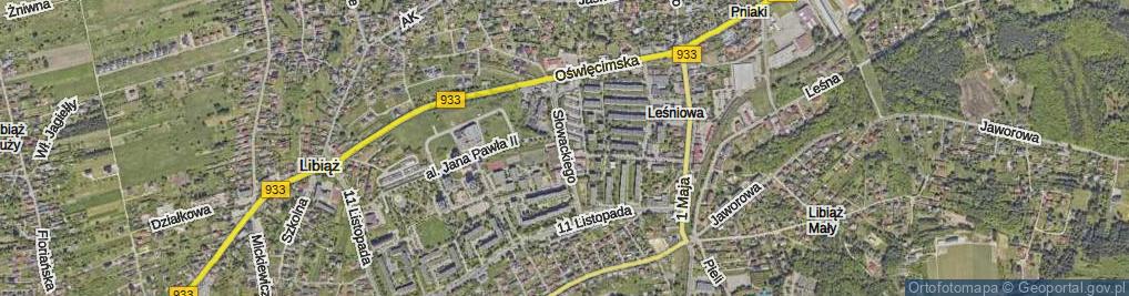 Zdjęcie satelitarne Słowackiego Juliusza ul.