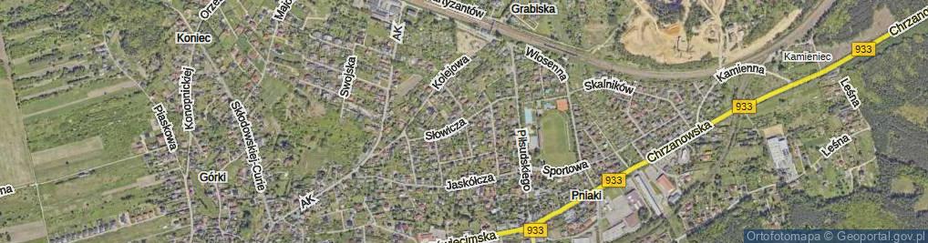 Zdjęcie satelitarne Słowicza ul.