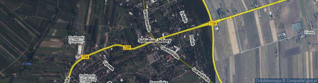 Zdjęcie satelitarne Sobienie-Jeziory ul.