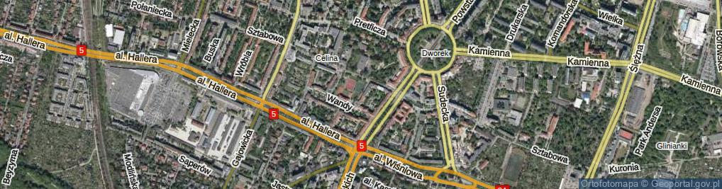 Zdjęcie satelitarne Spadochroniarzy ul.