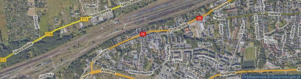 Zdjęcie satelitarne Środkowa ul.