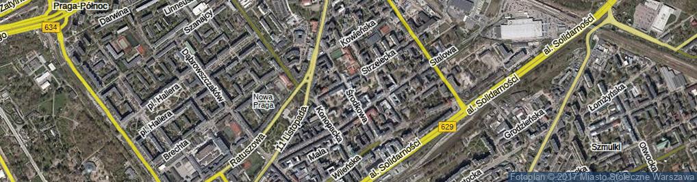 Zdjęcie satelitarne Środkowa ul.