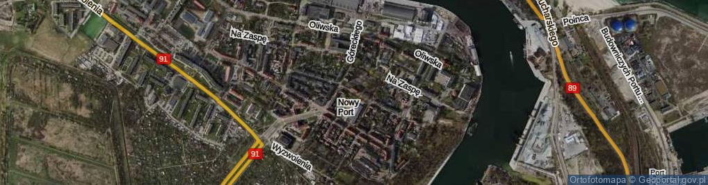 Zdjęcie satelitarne Strajku Dokerów ul.