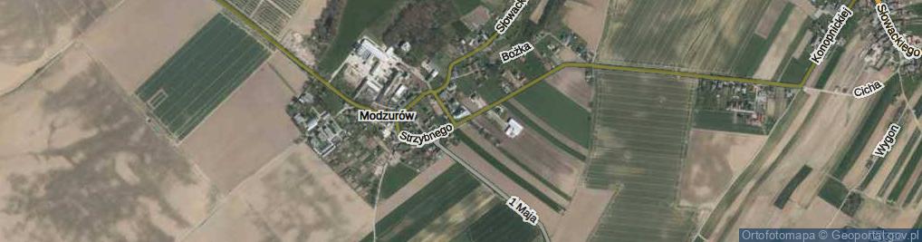 Zdjęcie satelitarne Strzybnego, ks. ul.