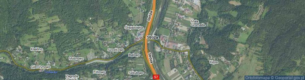 Zdjęcie satelitarne Stróża ul.