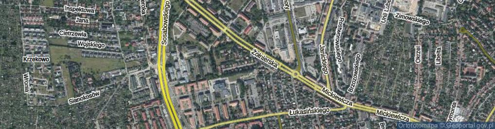 Zdjęcie satelitarne Starego Wiarusa ul.