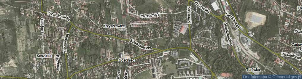 Zdjęcie satelitarne Strzelców Wielickich ul.