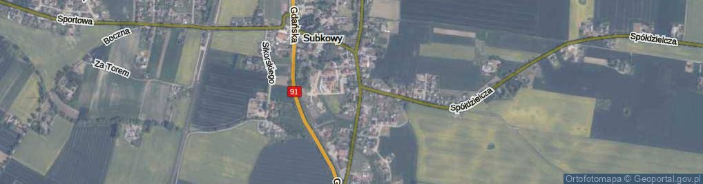Zdjęcie satelitarne Subkowy ul.