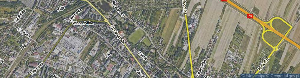 Zdjęcie satelitarne św. Barbary ul.