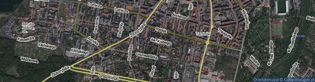 Zdjęcie satelitarne św. Maksymiliana Marii Kolbego ul.