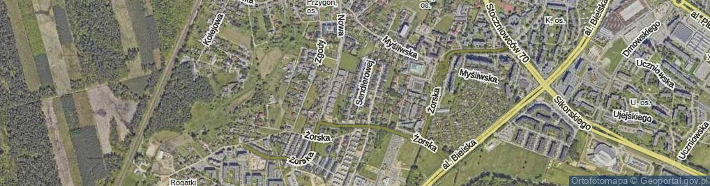 Zdjęcie satelitarne św. Elżbiety ul.