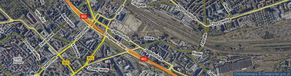 Zdjęcie satelitarne Szara ul.