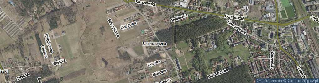 Zdjęcie satelitarne Szmaragdowa ul.