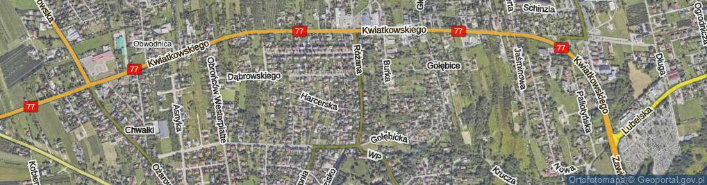 Zdjęcie satelitarne Szczęśliwa ul.