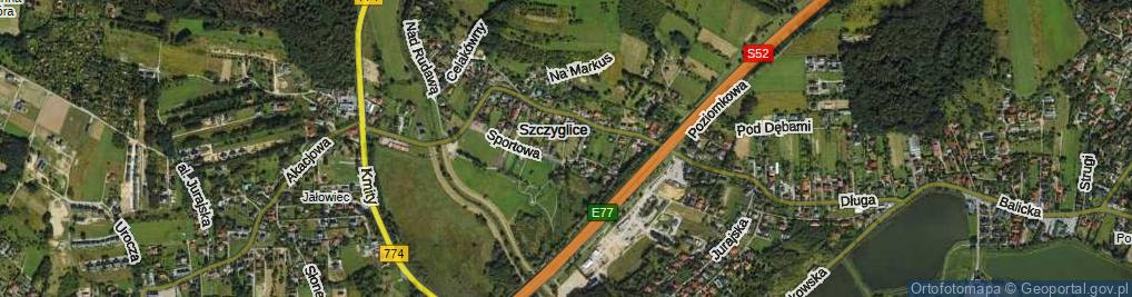 Zdjęcie satelitarne Szczyglice ul.