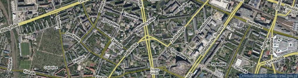 Zdjęcie satelitarne Szczęśliwa ul.