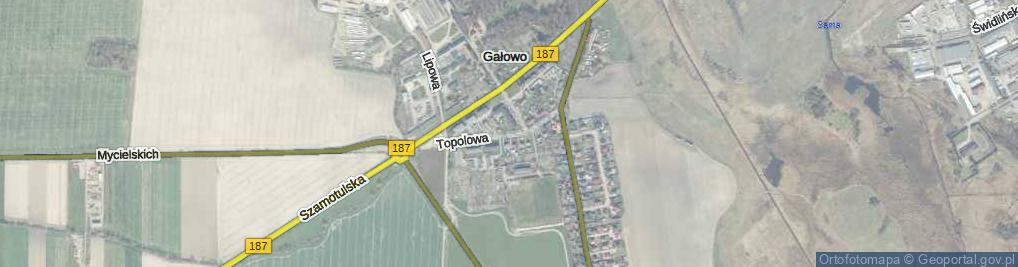 Zdjęcie satelitarne Topolowa ul.