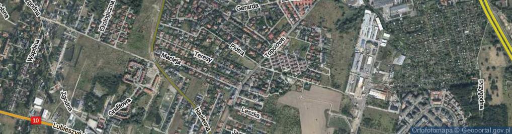 Zdjęcie satelitarne Topolowa ul.