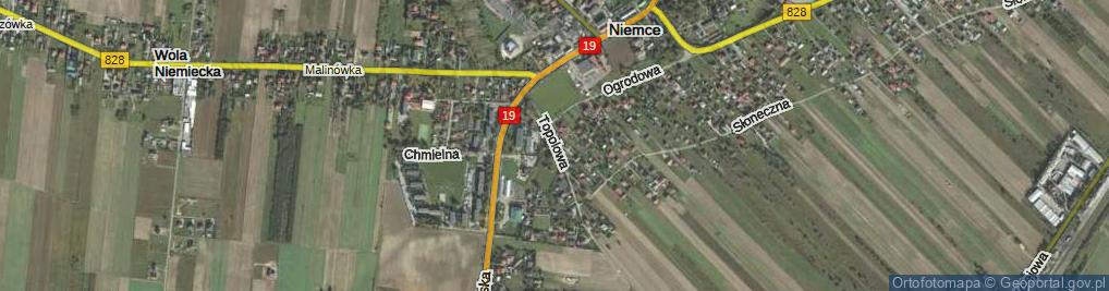 Zdjęcie satelitarne Topolowa ul.