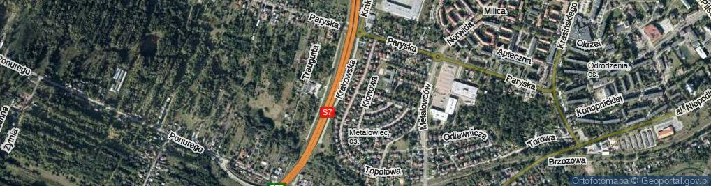 Zdjęcie satelitarne Topolowa ul.
