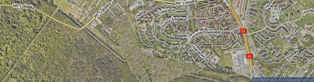 Zdjęcie satelitarne Tysiąclecia ul.