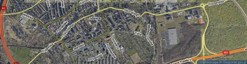 Zdjęcie satelitarne Tylna ul.