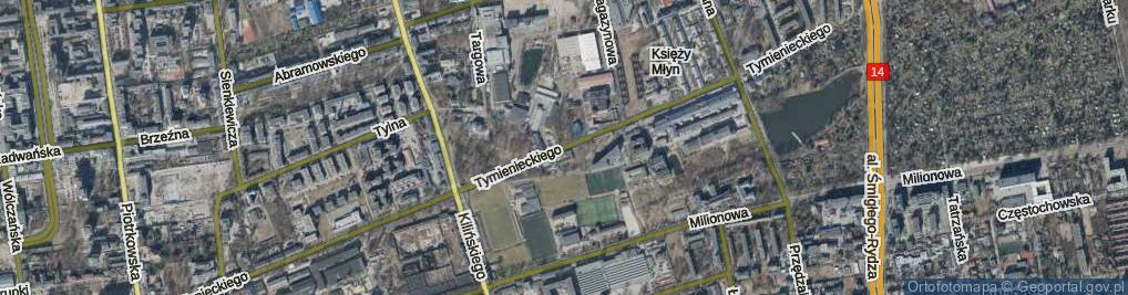 Zdjęcie satelitarne Tymienieckiego Wincentego, ks. bp. ul.