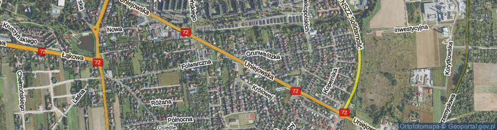 Zdjęcie satelitarne Uniejowska ul.