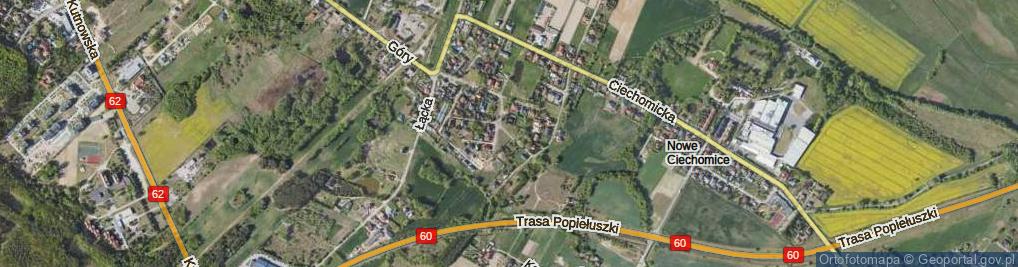 Zdjęcie satelitarne Wakacyjna ul.