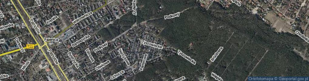 Zdjęcie satelitarne Wakacyjna ul.