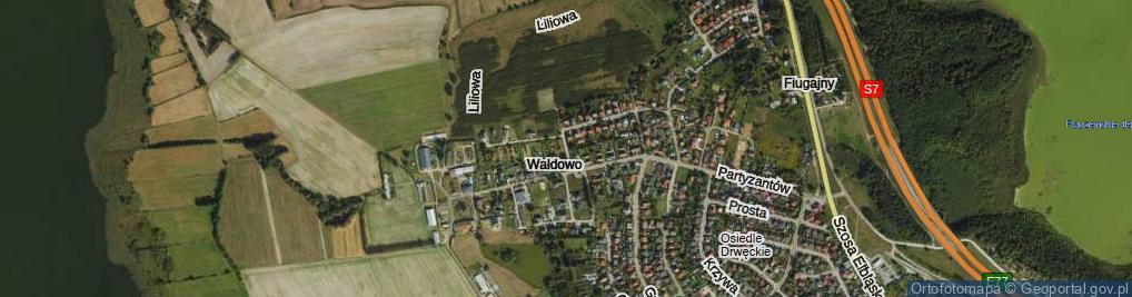 Zdjęcie satelitarne Wałdowo ul.