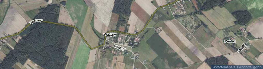 Zdjęcie satelitarne Ważyny ul.