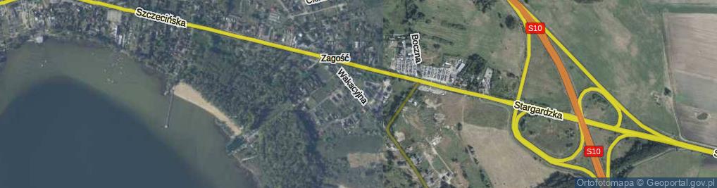 Zdjęcie satelitarne Wakacyjna ul.