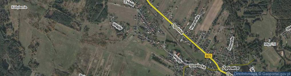 Zdjęcie satelitarne Wajdy, ks. ul.