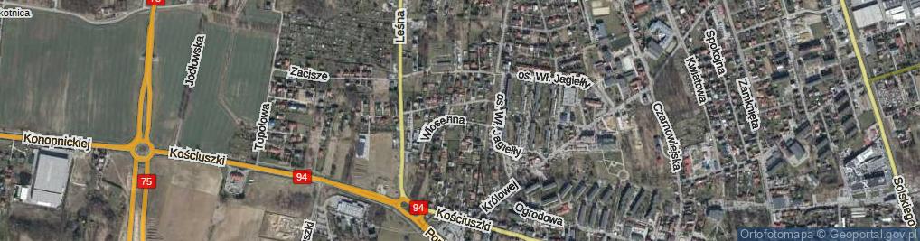 Zdjęcie satelitarne Wiosenna ul.