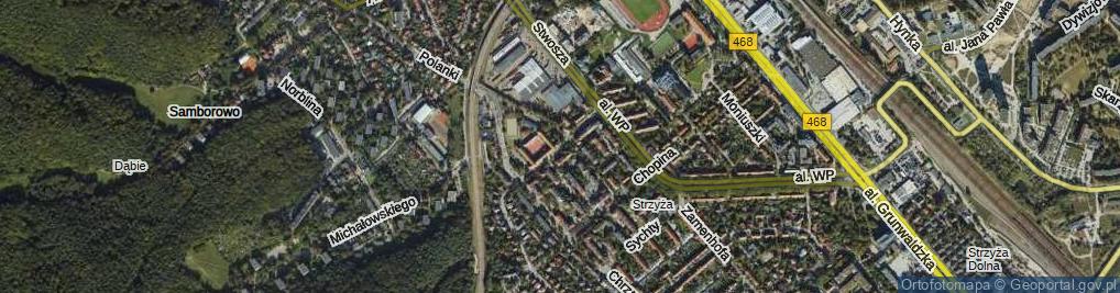 Zdjęcie satelitarne Wilka-Krzyżanowskiego, płk. ul.