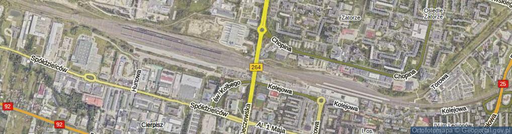 Zdjęcie satelitarne Wiadukt Pokoju ul.
