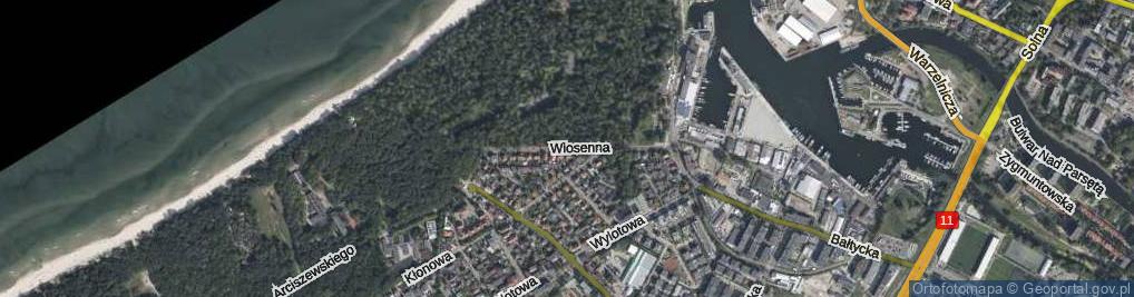 Zdjęcie satelitarne Wiosenna ul.