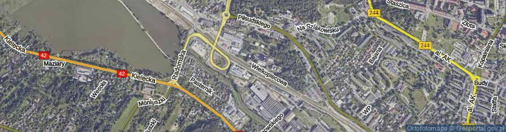 Zdjęcie satelitarne Wielkopiecowa ul.