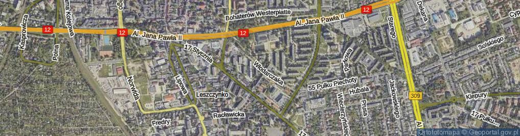 Zdjęcie satelitarne Włodarczaka Leona, por. ul.