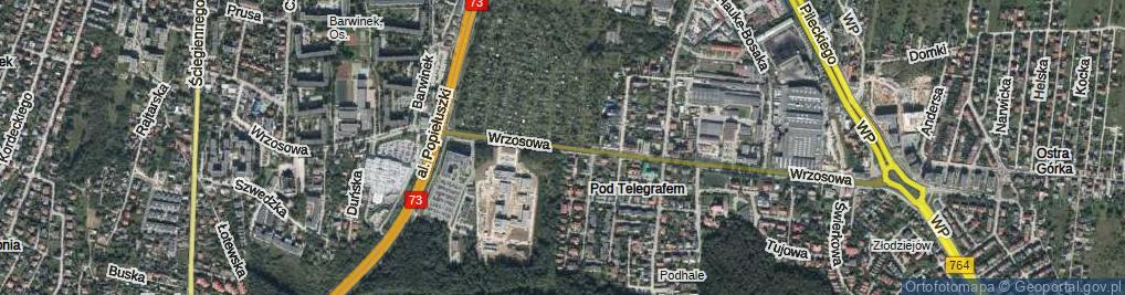 Zdjęcie satelitarne Wrzosowa ul.