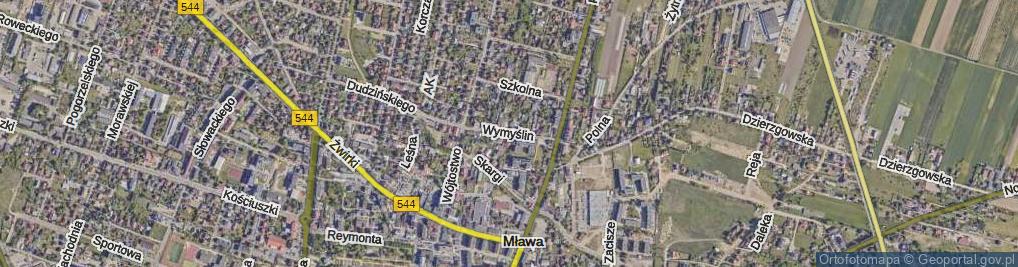 Zdjęcie satelitarne Wymyślin ul.